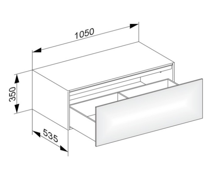 Keuco тумба боковая подвесная с одним выдвижным фронтом, с внутренней светодиодной подсветкой, edition 11, белый арт. 31324 210100