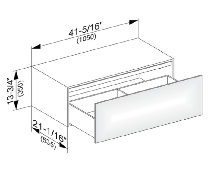 Keuco тумба боковая подвесная с одним выдвижным фронтом, с внутренней светодиодной подсветкой, edition 11, белый арт. 31324 210100
