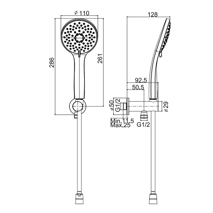 Fima Carlo Frattini душевой гарнитур: ручной душ с держателем и шланогм 150см. set doccia, хром арт. f2287/9ncr