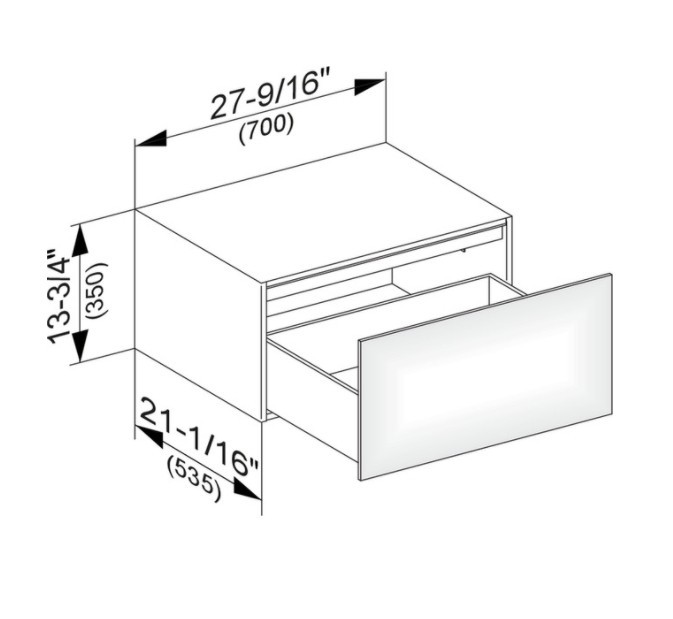 Keuco тумба боковая подвесная с одним выдвижным фронтом, с внутренней светодиодной подсветкой, edition 11, трюфель арт. 31322 370100