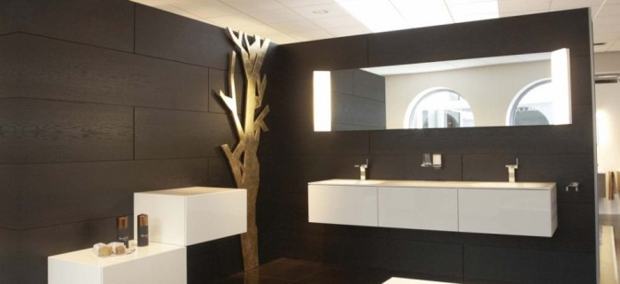 Keuco тумба боковая подвесная с одним выдвижным фронтом, с внутренней светодиодной подсветкой, edition 11, трюфель арт. 31322 370100