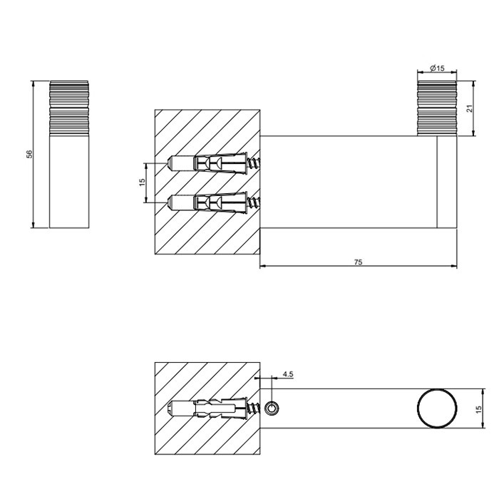 Gessi Крючок, подвесной, Habito Trame, 70323#031 цвет: хром