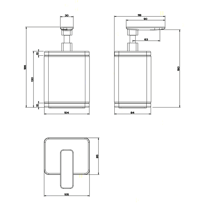 Gessi Дозатор для жидкого мыла настольный, iSpa, 41637#031 цвет: хром/белый