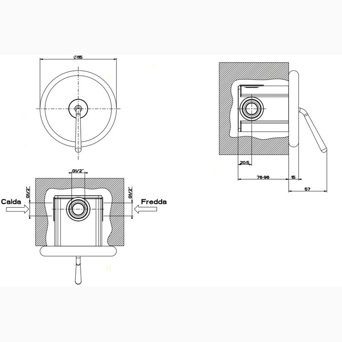 Gessi Встраиваемый однорычажный смеситель, Goccia, 33744#031 цвет: хром