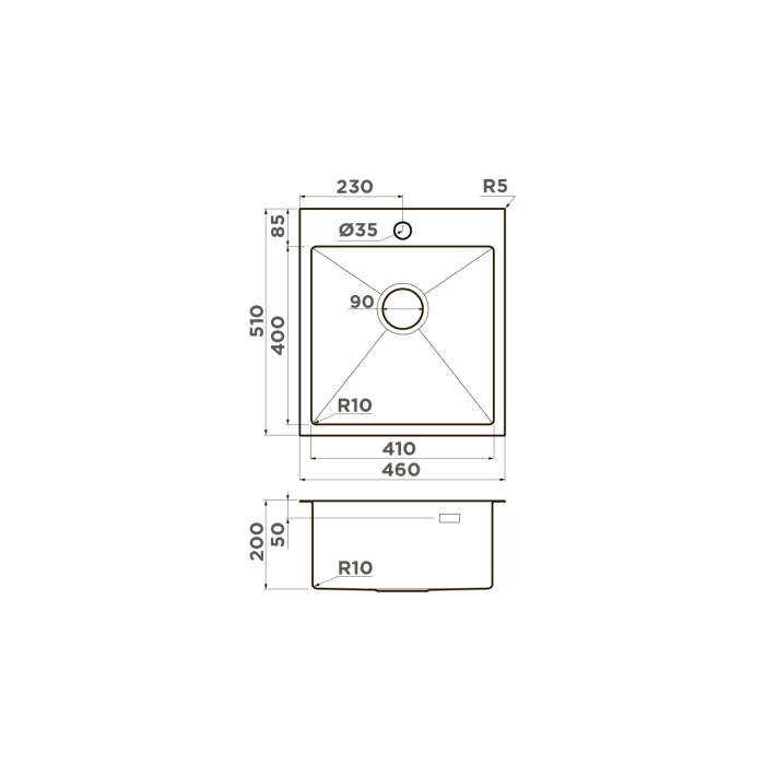 Omoikiri кухонная мойка Akisame 46, вороненая сталь арт. 4973095