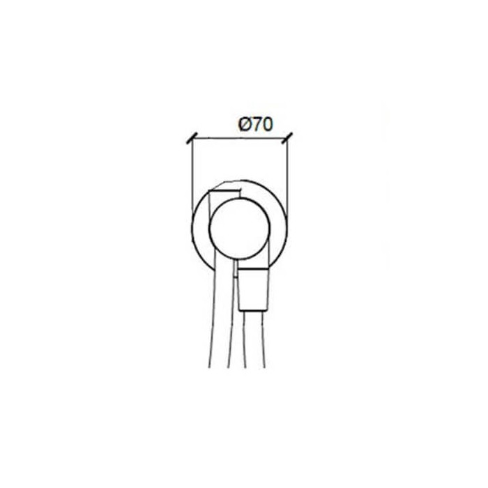 Внешняя часть вывода из стены с держателем и шлангом 150 см для душевой лейки, Almar, E192000.GM цвет: оружейный металл брашированный PVD