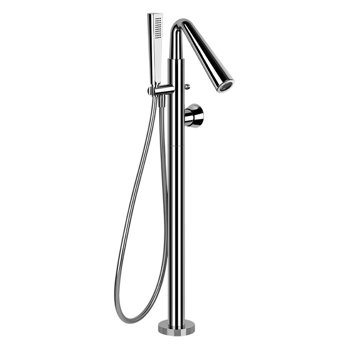 Gessi Смеситель для ванны, напольный, с ручным душем и шлангом 1500 мм, Cono, 45028#031 цвет: хром