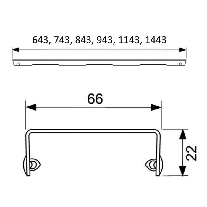 TECE решетка "quadratum", 1500 мм, нерж. сталь, полированная, drainline - 601550