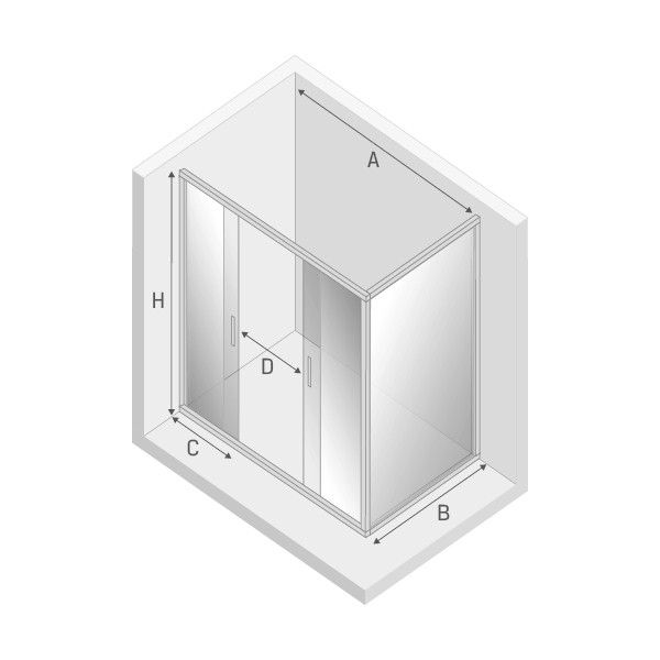 Душевое ограждение new corrina 170x90x195, New trendy New corrina chrome, хром арт. D-0186A/D-0079B