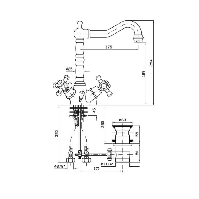 Zucchetti смеситель для раковины на 1 отверстие, delfi, хром арт. z46318.8008
