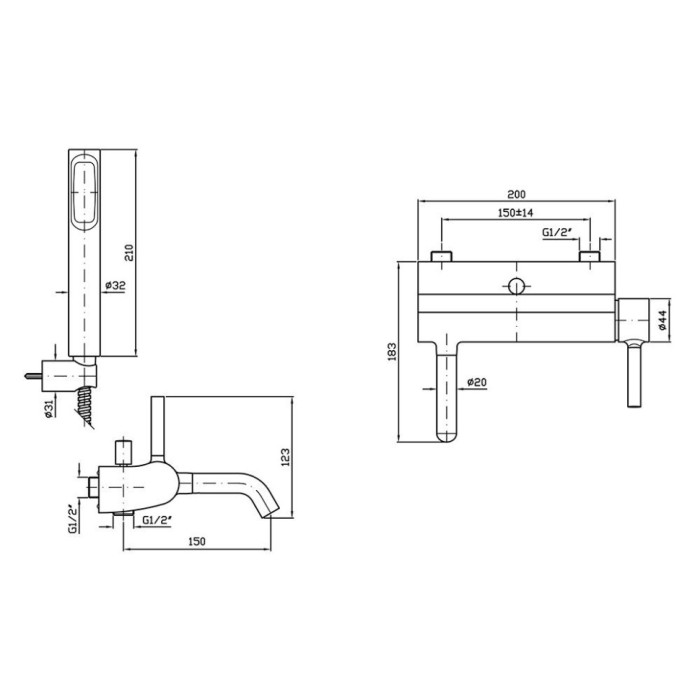 Zucchetti однорычажный смеситель для ванны-душа на 2 отверстия, pan, хром арт. zp6181