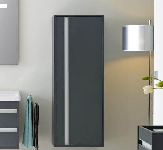 Duravit шкаф высокий правый, с тремя полками, ketho, 1267 r 49 цвет: графит матовый