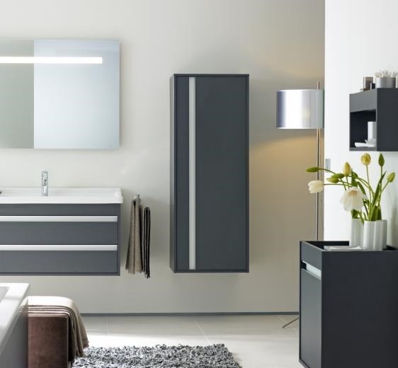 Duravit шкаф высокий правый, с тремя полками, ketho, 1267 r 49 цвет: графит матовый