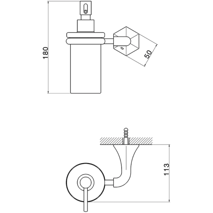 Cisal дозатор подвесной ce09062021 cherie, цвет: хром
