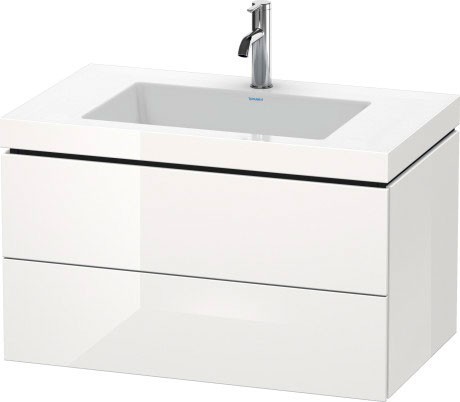 Duravit тумба подвесная с раковиной, l-cube, lc6927o2222 цвет: белый глянцевый