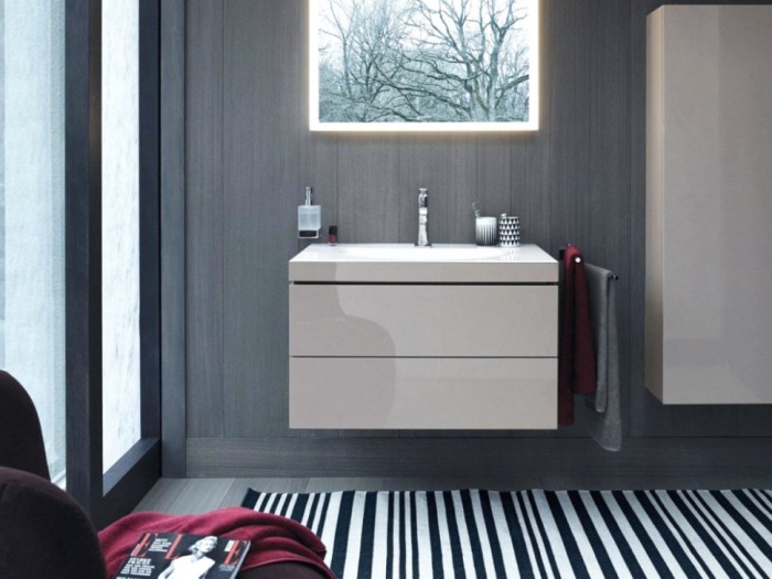 Duravit тумба подвесная с раковиной, l-cube, lc6927o2222 цвет: белый глянцевый