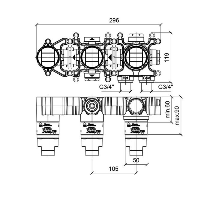Almar внутренняя часть для смесителя, water control modular, e186903
