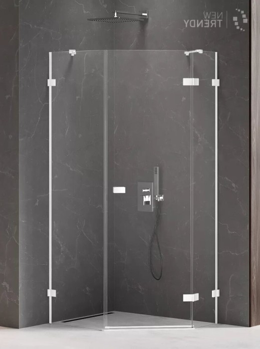 Душевое ограждение r 100x80x200, New trendy Avexa white, белый арт. EXK-3872
