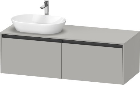 Duravit тумба подвесная под раковину с вырезом под раковину слева 550 мм х 1400 мм х 459 мм, ketho.2, k24888l07070000 цвет: бетонно-серый матовый