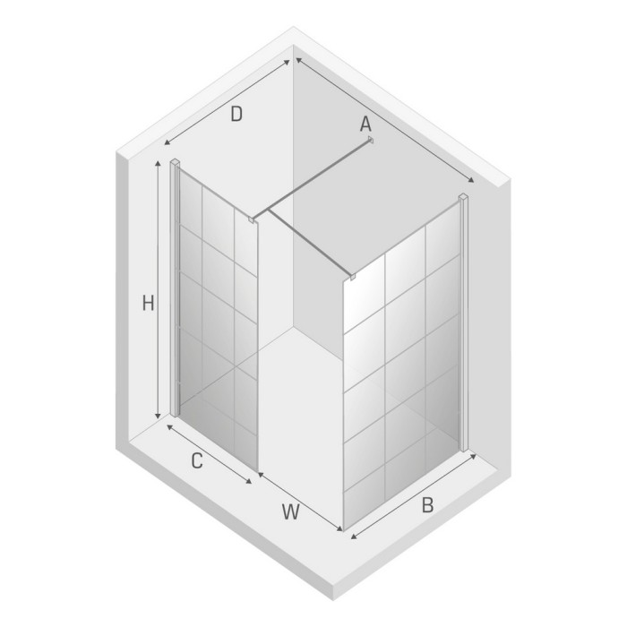 Душевое ограждение 120x100x200, New trendy New modus black, черный арт. EXK-5642