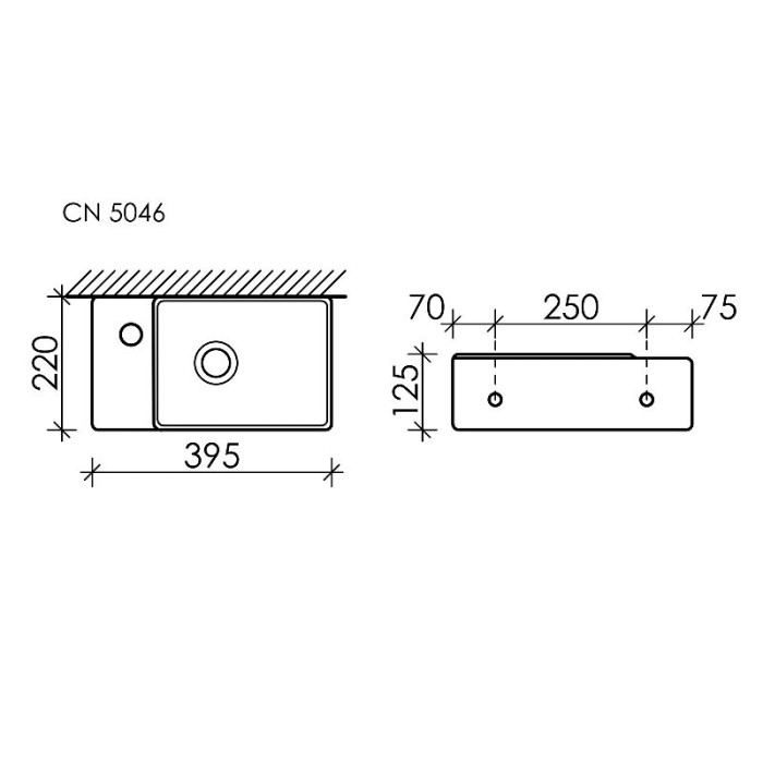 Ceramicanova раковина подвесная element, cn5046 цвет: белый