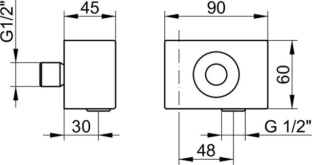Keuco настенный держатель для ручного душа с выпуском для шланга, edition 11, хром арт. 51192 010000