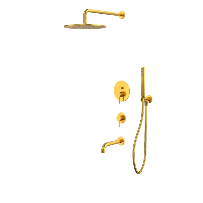 Душевая система скрытого монтажа, Whitecross Y brushed gold, брашированное золото арт. YSET07GLB