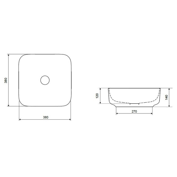 Раковина, накладная 38, Excellent Cori, арт. CEAC.2201.WH
