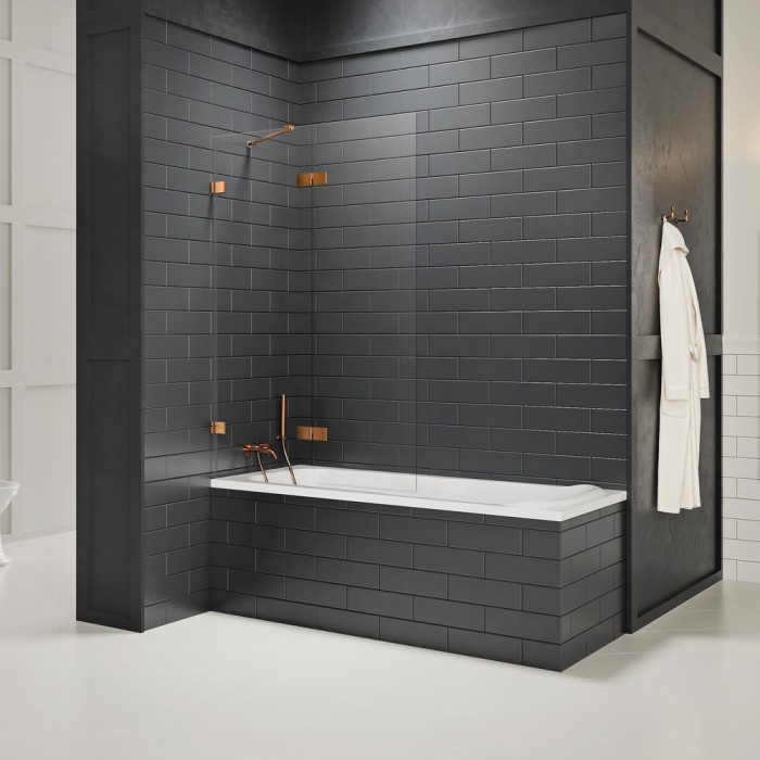 Шторка для ванны 100x150 l, New trendy Avexa copper brushed, браширо арт. EXK-3808