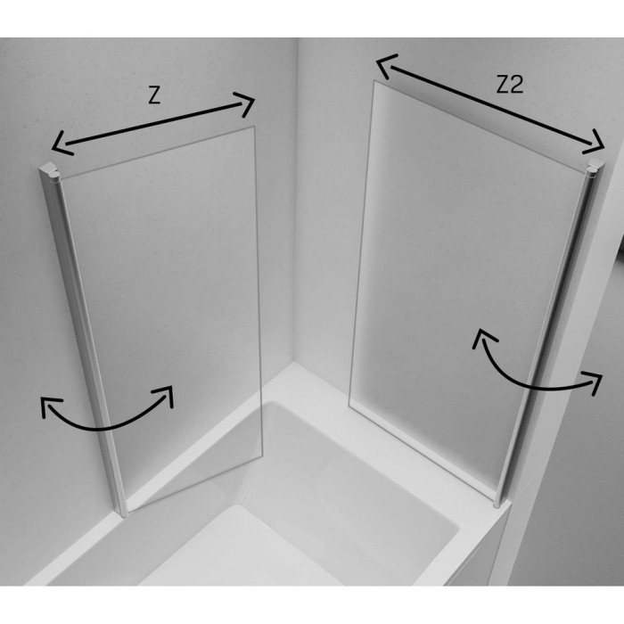 Шторка для ванны 90x70x140, New trendy New soleo chrome, хром арт. P-0025/P-0024