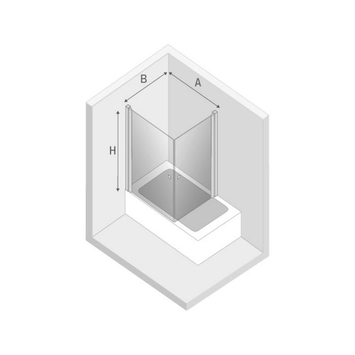 Шторка для ванны 90x70x140, New trendy New soleo chrome, хром арт. P-0025/P-0024