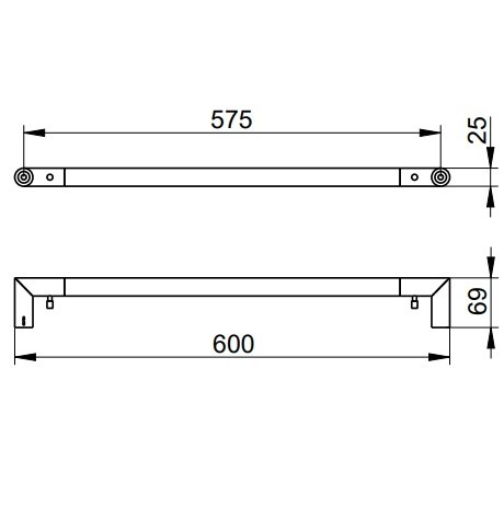 Keuco полотенцедержатель collection reva 800 мм, со встроенным крючком, сollection reva, черный матовый арт. 12801 370800