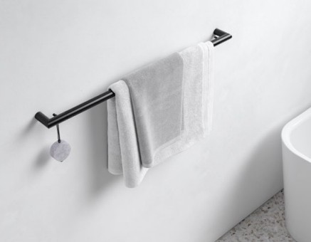 Keuco полотенцедержатель collection reva 800 мм, со встроенным крючком, сollection reva, черный матовый арт. 12801 370800