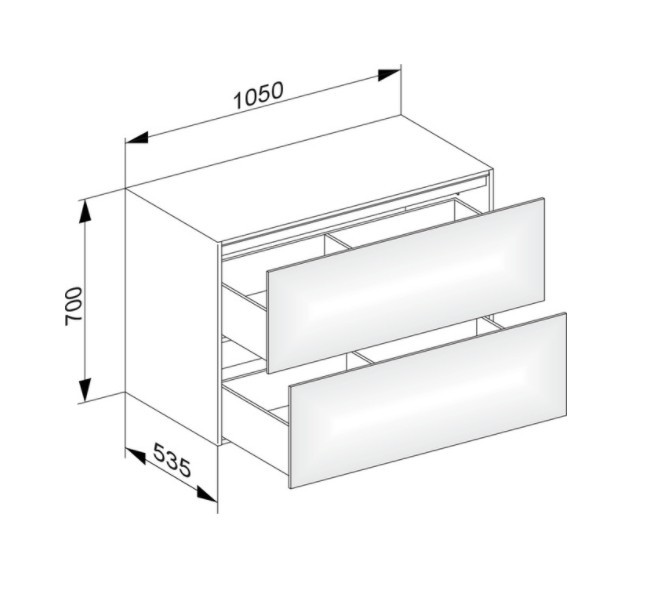 Keuco тумба боковая подвесная с двумя выдвижными фронтами, с внутренней светодиодной подсветкой, edition 11, кашемир арт. 31325 280100