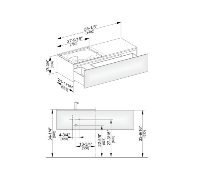Keuco тумба подвесная под раковину с одним выдвижным фронтом, edition 11, белый арт. 31165 210000