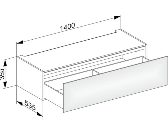 Keuco модуль нижнего шкафа для встройки снизу, с одним выдвижным ящиком, edition 11, черный арт. 31313 330000