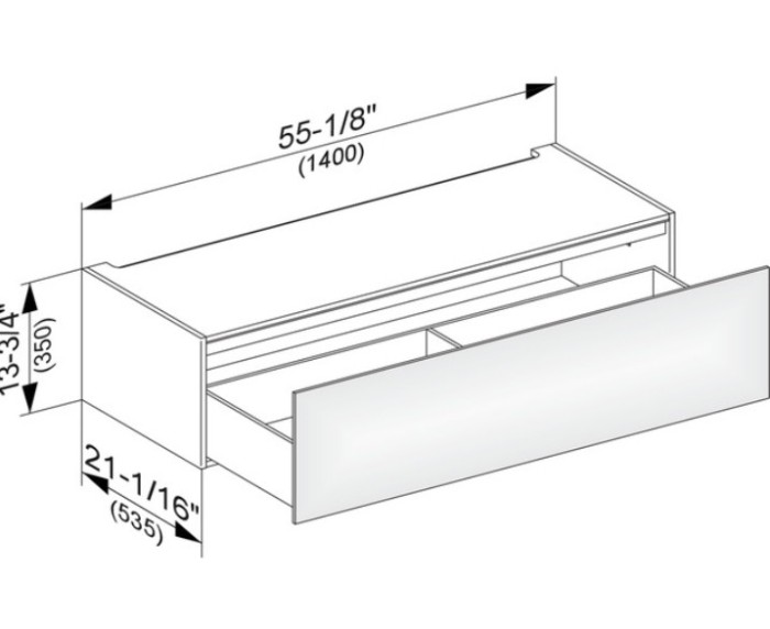 Keuco модуль нижнего шкафа для встройки снизу, с одним выдвижным ящиком, edition 11, черный арт. 31313 330000