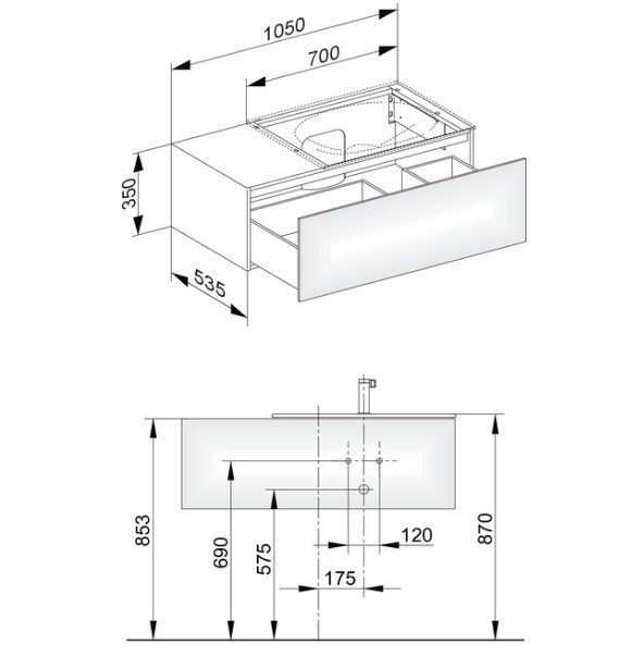 Keuco тумба под умывальник, edition 11, белый арт. 31154 300100