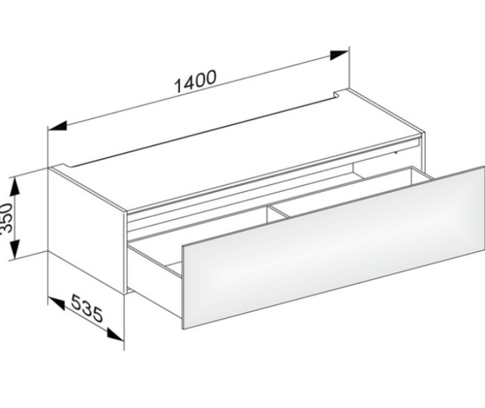Keuco модуль нижнего шкафа для встройки снизу, с одним выдвижным ящиком, edition 11, черный арт. 31313 570000