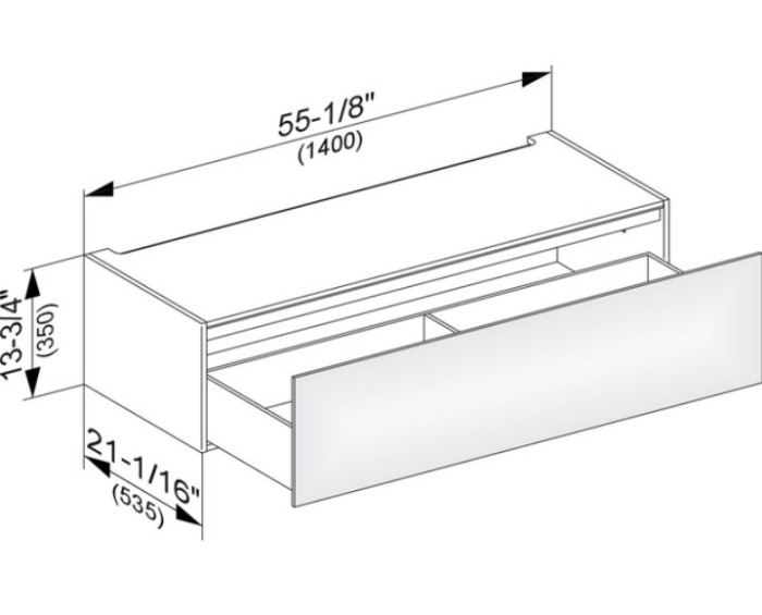 Keuco модуль нижнего шкафа для встройки снизу, с одним выдвижным ящиком, edition 11, черный арт. 31313 570000