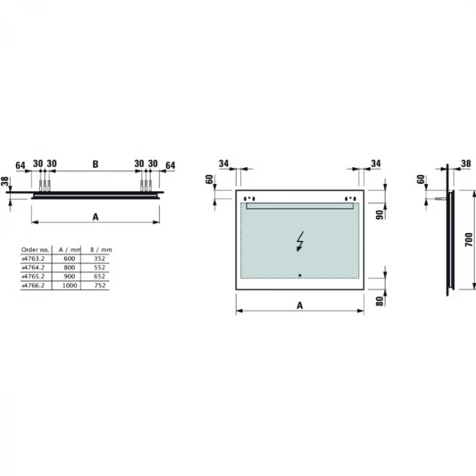 LAUFEN зеркало leelo 1000 мм, с горизонтальной led подсветкой, алюминиевый каркас, LEELO - 4.4766.2.950.144.1