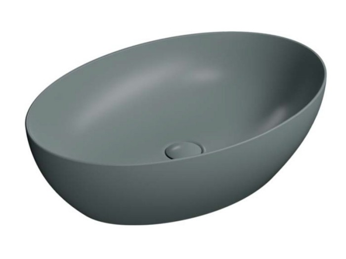 GSI Раковина накладная 60х42х16 см, agave matte, санфаянс, Color-elements - 884204