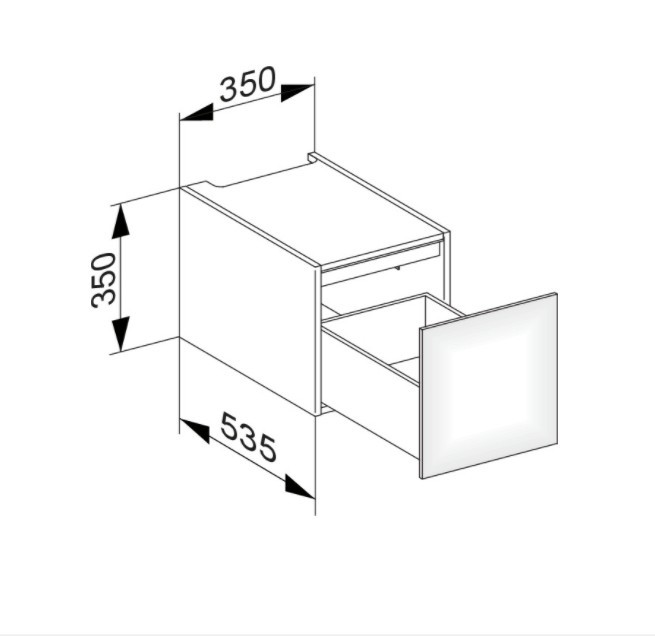 Keuco модуль нижнего шкафа для встройки снизу, с одним выдвижным ящиком, с внутренней светодиодной подсветкой, edition 11, белый арт. 31310 270100