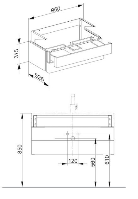 Keuco тумба под раковину, edition 300, белый альпийский арт. 30384 212100