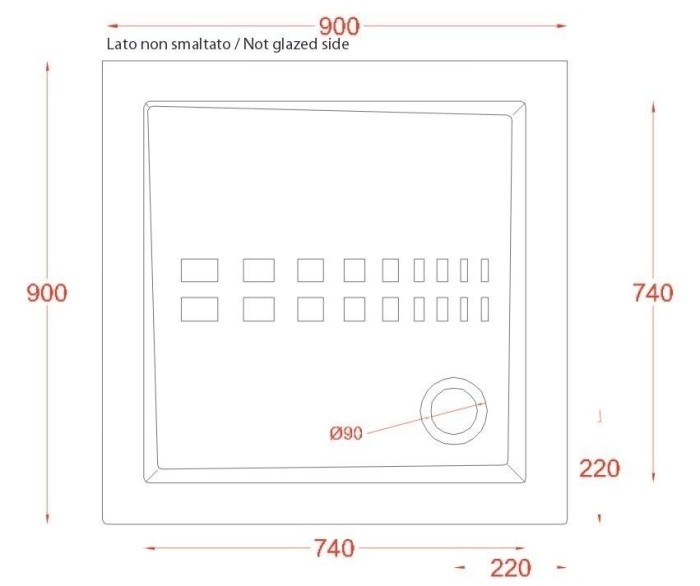 ArtCeram душевой поддон 90х90см, pdq007 01 00 piatto doccia qadrato цвет: белый глянцевый