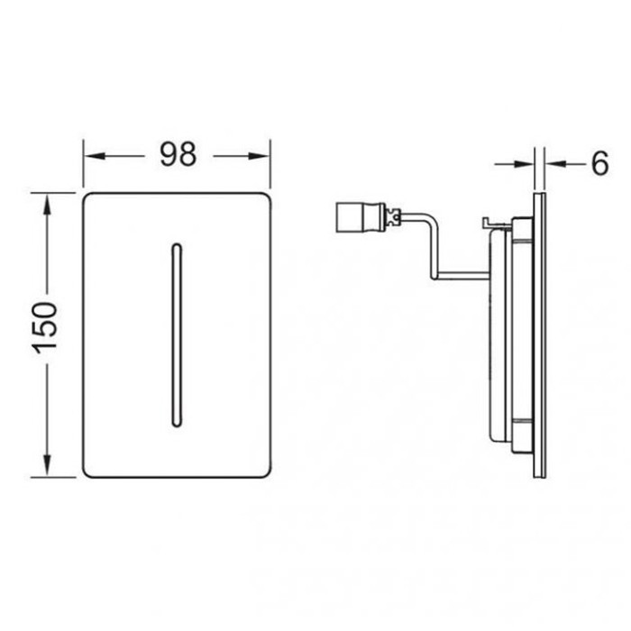 TECE электронная панель смыва, 7,2в, цвет: черный матовый, filo solid - 9242044
