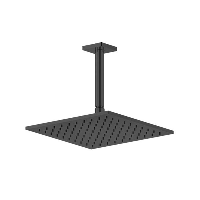 Gessi Потолочная душевая головка шарнирная 250x250 мм на 1/2", Rilievo, 59155#299 цвет: nero xl