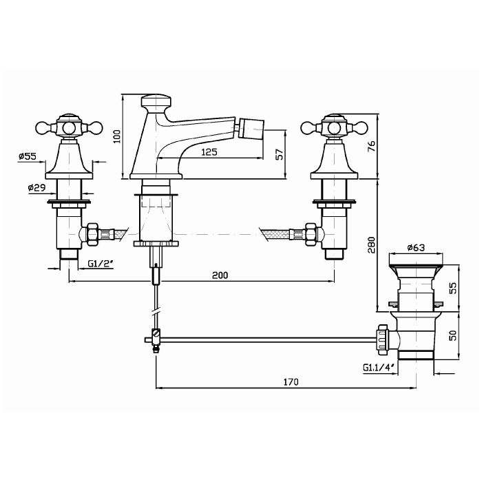 Zucchetti смеситель для биде с аэратором, agora, хром арт. zag370