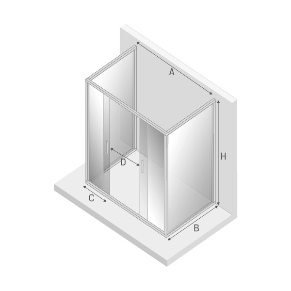 Душевое ограждение new corrina 170x90x195, New trendy New corrina chrome, хром арт. K-0489