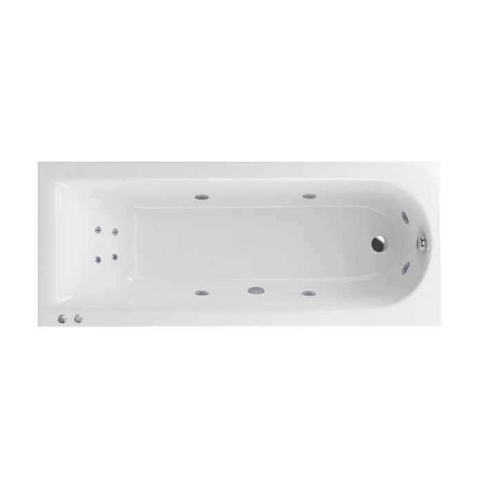 Встраиваемая ванна slim 180x80 hydro+, Excellent Aurum, хром арт. WAEX.AUR18S.HYDRO+.CR